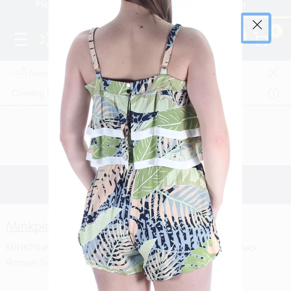 MINKPINK Green Leafs Spaghetti Strap Romper - Picture 8 of 8